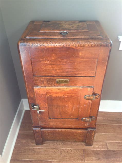 antique metal ice box restoration|old fashioned wooden ice box.